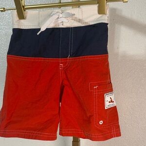 Janie and Jack-Red white and blue Swim trunks- 2T